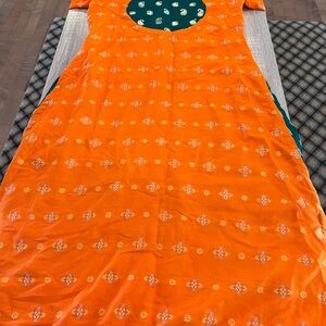 A line banarsi kameez with chooridar pajama and banarsi dupatta